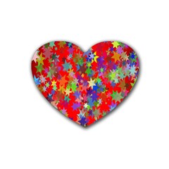 Background Celebration Christmas Rubber Coaster (Heart) 