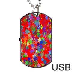 Background Celebration Christmas Dog Tag Usb Flash (one Side)