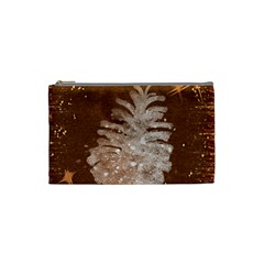 Background Christmas Tree Christmas Cosmetic Bag (Small) 