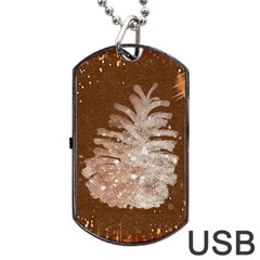 Background Christmas Tree Christmas Dog Tag USB Flash (One Side)