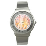 Background Modern Computer Design Stainless Steel Watch Front