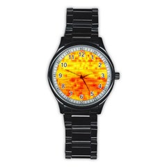 Background Image Abstract Design Stainless Steel Round Watch