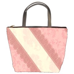 Background Pink Great Floral Design Bucket Bags