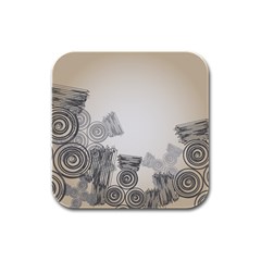 Background Retro Abstract Pattern Rubber Square Coaster (4 Pack)  by Nexatart