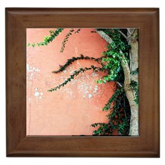 Background Stone Wall Pink Tree Framed Tiles by Nexatart