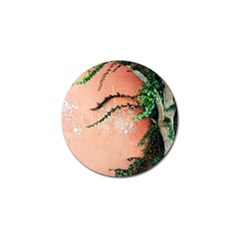 Background Stone Wall Pink Tree Golf Ball Marker (10 Pack) by Nexatart