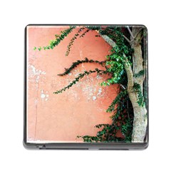 Background Stone Wall Pink Tree Memory Card Reader (square) by Nexatart