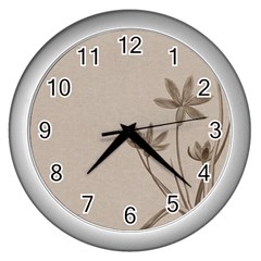 Background Vintage Drawing Sepia Wall Clocks (silver)  by Nexatart