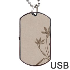 Background Vintage Drawing Sepia Dog Tag Usb Flash (one Side) by Nexatart