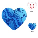 Background Tissu Fleur Bleu Playing Cards (Heart)  Front