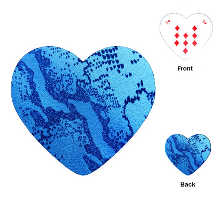 Background Tissu Fleur Bleu Playing Cards (Heart) 