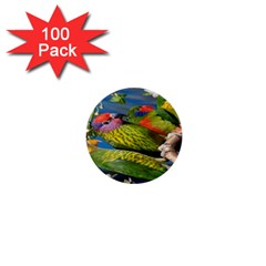 Beautifull Parrots Bird 1  Mini Buttons (100 Pack) 