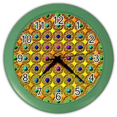 Background Tile Kaleidoscope Color Wall Clocks