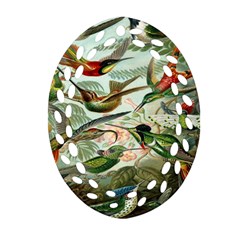 Beautiful Bird Oval Filigree Ornament (two Sides) by Nexatart