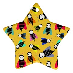 Bees Animal Pattern Ornament (star) by Nexatart