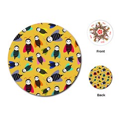 Bees Animal Pattern Playing Cards (round)  by Nexatart