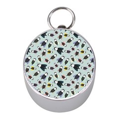 Bees Animal Pattern Mini Silver Compasses