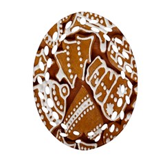 Biscuit Brown Christmas Cookie Ornament (oval Filigree) by Nexatart