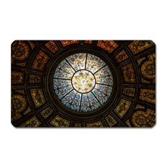 Black And Borwn Stained Glass Dome Roof Magnet (rectangular) by Nexatart