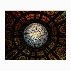 Black And Borwn Stained Glass Dome Roof Small Glasses Cloth (2-side) by Nexatart
