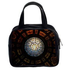 Black And Borwn Stained Glass Dome Roof Classic Handbags (2 Sides) by Nexatart