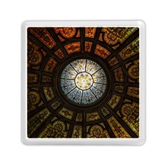 Black And Borwn Stained Glass Dome Roof Memory Card Reader (square)  by Nexatart