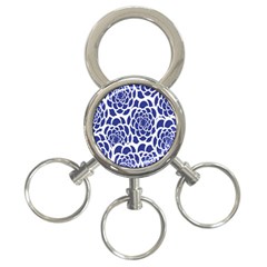 Blue And White Flower Background 3-ring Key Chains by Nexatart
