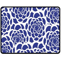 Blue And White Flower Background Fleece Blanket (medium) 