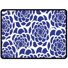 Blue And White Flower Background Double Sided Fleece Blanket (large)  by Nexatart
