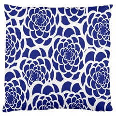 Blue And White Flower Background Large Flano Cushion Case (two Sides) by Nexatart