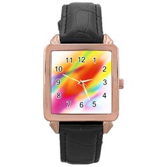 Blur Color Colorful Background Rose Gold Leather Watch  by Nexatart