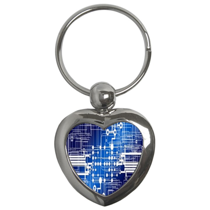 Board Circuits Trace Control Center Key Chains (Heart) 