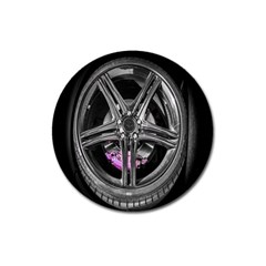 Bord Edge Wheel Tire Black Car Magnet 3  (round) by Nexatart