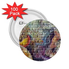 Brick Of Walls With Color Patterns 2 25  Buttons (100 Pack)  by Nexatart