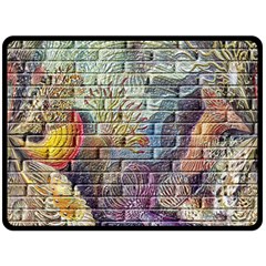 Brick Of Walls With Color Patterns Double Sided Fleece Blanket (large)  by Nexatart