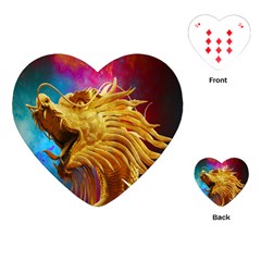 Broncefigur Golden Dragon Playing Cards (heart)  by Nexatart