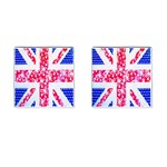 British Flag Abstract Cufflinks (Square) Front(Pair)