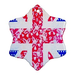 British Flag Abstract Snowflake Ornament (two Sides) by Nexatart