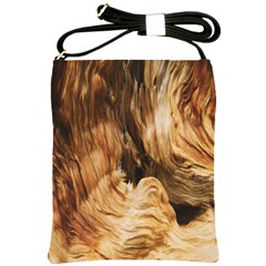 Brown Beige Abstract Painting Shoulder Sling Bags by Nexatart