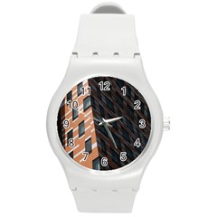 Building Architecture Skyscraper Round Plastic Sport Watch (m) by Nexatart