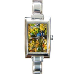 Bridge River Forest Trees Autumn Rectangle Italian Charm Watch by Nexatart