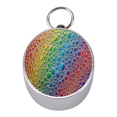 Bubbles Rainbow Colourful Colors Mini Silver Compasses by Nexatart