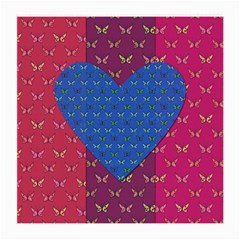 Butterfly Heart Pattern Medium Glasses Cloth (2-side) by Nexatart