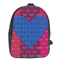Butterfly Heart Pattern School Bags (xl)  by Nexatart