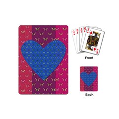 Butterfly Heart Pattern Playing Cards (mini)  by Nexatart