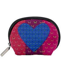 Butterfly Heart Pattern Accessory Pouches (small)  by Nexatart