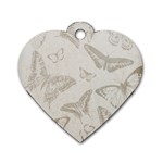 Butterfly Background Vintage Dog Tag Heart (One Side) Front