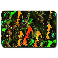 Butterfly Abstract Flowers Large Doormat  by Nexatart