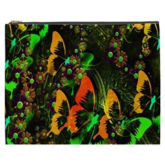 Butterfly Abstract Flowers Cosmetic Bag (xxxl) 