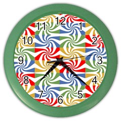 Candy Pattern  Color Wall Clocks by Nexatart